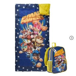 Paw Patrol sleeping bag and backpack set NWT